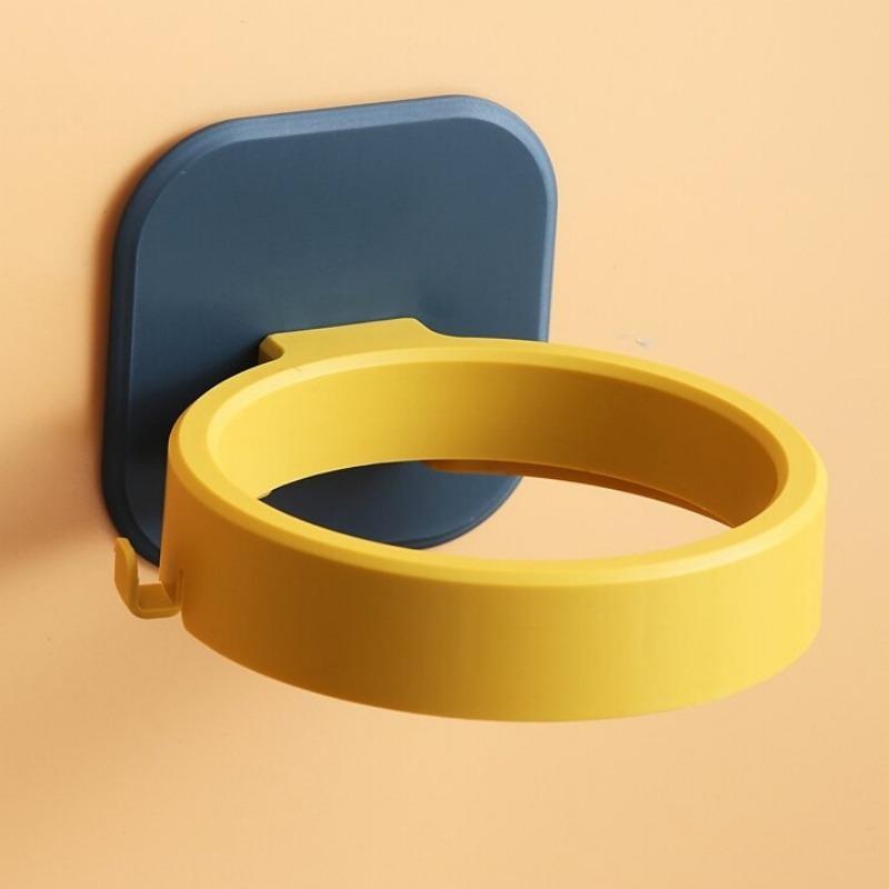 

1pc Non-Punching Hair Dryer Rack, Multifunctional Wall Mounted Air Duct Storage Rack for Bathroom,Unique Design for Space-Saving Organization жёлтый