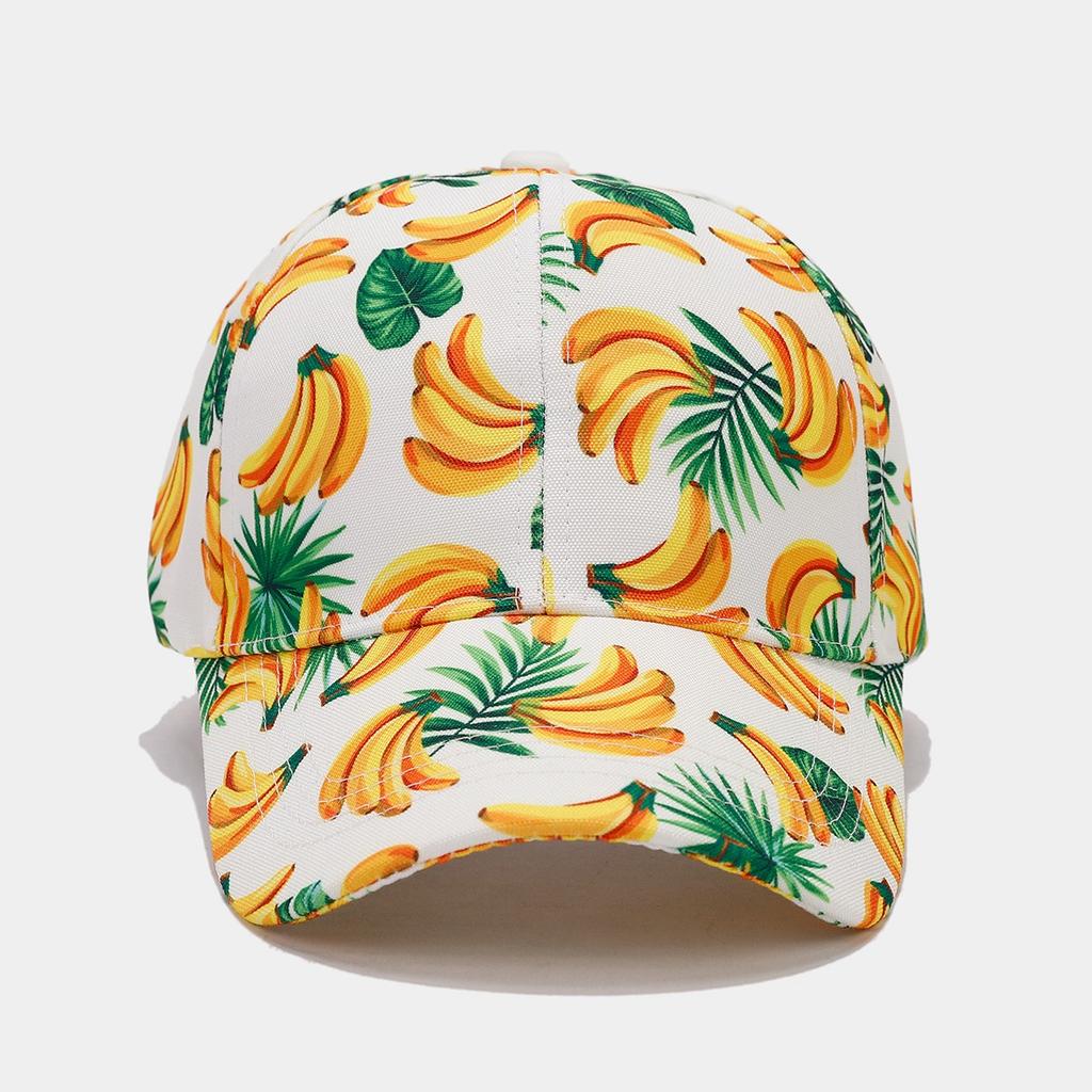 Tropical fruit banana pattern full print baseball cap women's fashion breathable shopping cap men's sports sun hat tide