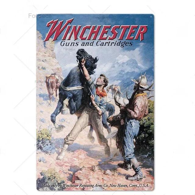 Hunting Tin Sign Plaque Metal Vintage Retro Metal Sign Wall Decor for Man Cave Gun Shop Decorative Metal Plate Hunter Gift