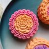Mung Bean Cake Mold with 4 Seals- Rose Peony Plum Blossom- Mold Set Hand Pressed Cookie Dessert Diy Pastry Baking Tool