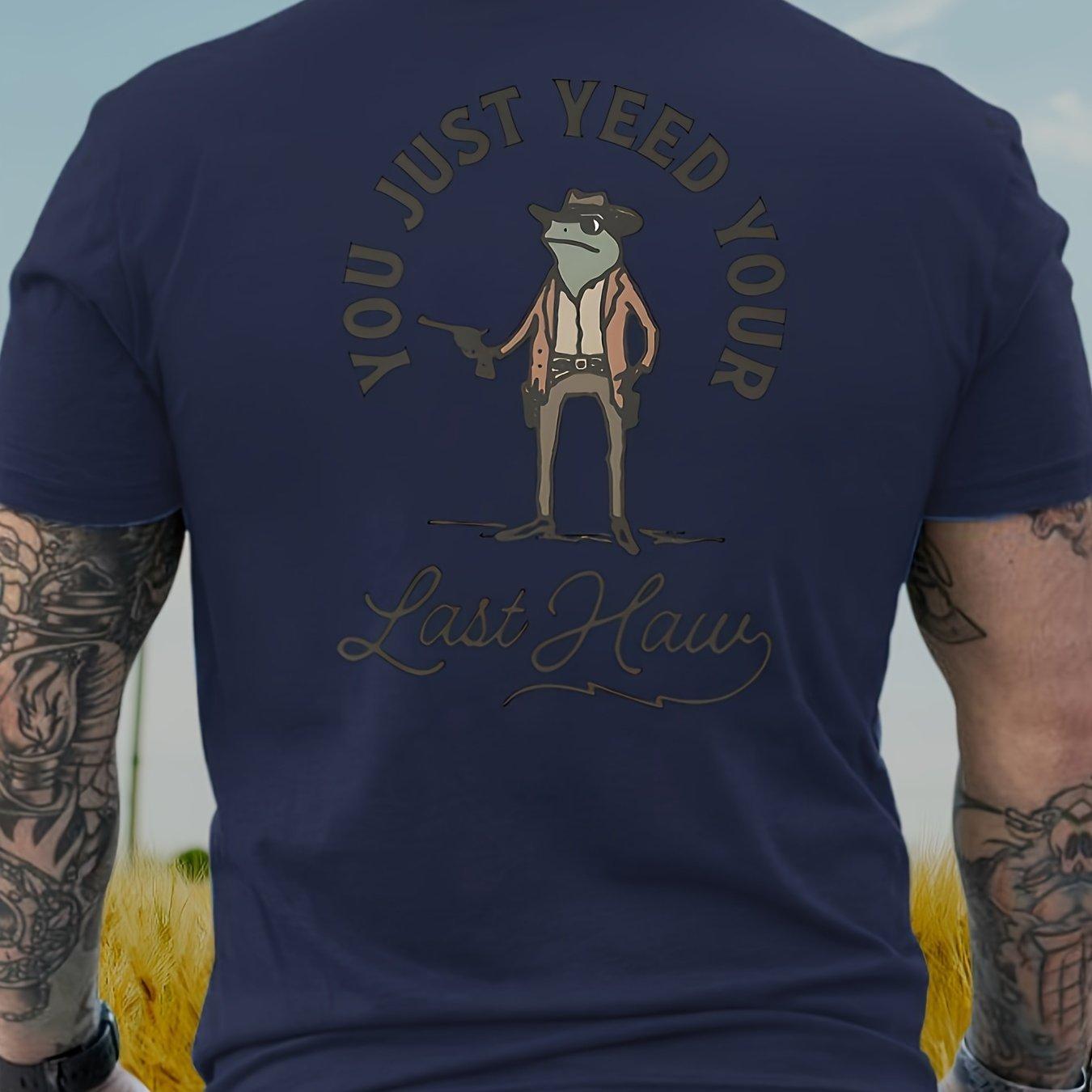 

cotton Last Haw Printed Short Sleeve Men s Tops Cotton Round Neck T Shirt XXXL тёмно-синий