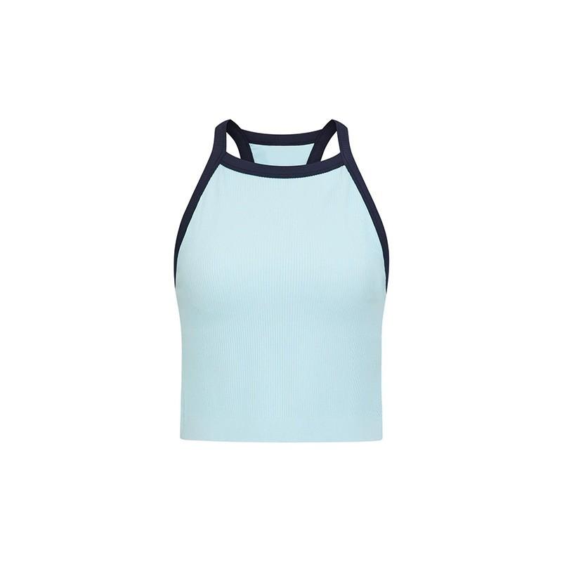 Womens Seamless Knit Tennis Set With Built-in Bra Pad Color-Block Skirt Badminton Outdoor Sports