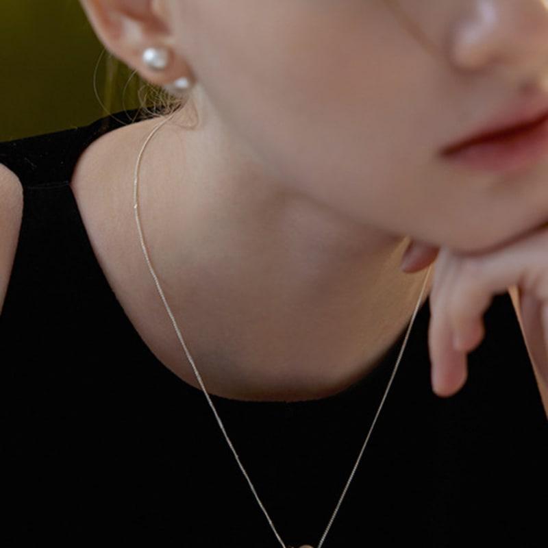 Lewe Pearl ball shiny chain necklace