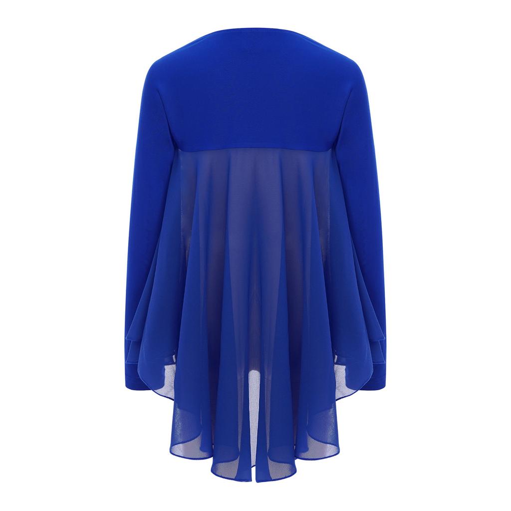 Girls Worship Performance Top Open Front Style Irregular Hem Angel Wing Shrug Competition Outfit