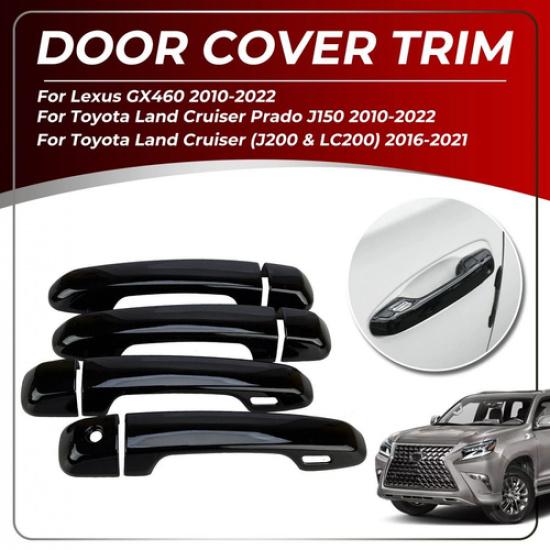 For Lexus GX460 2010- Door Handle Cover Gloss Black Trim w/ Smart