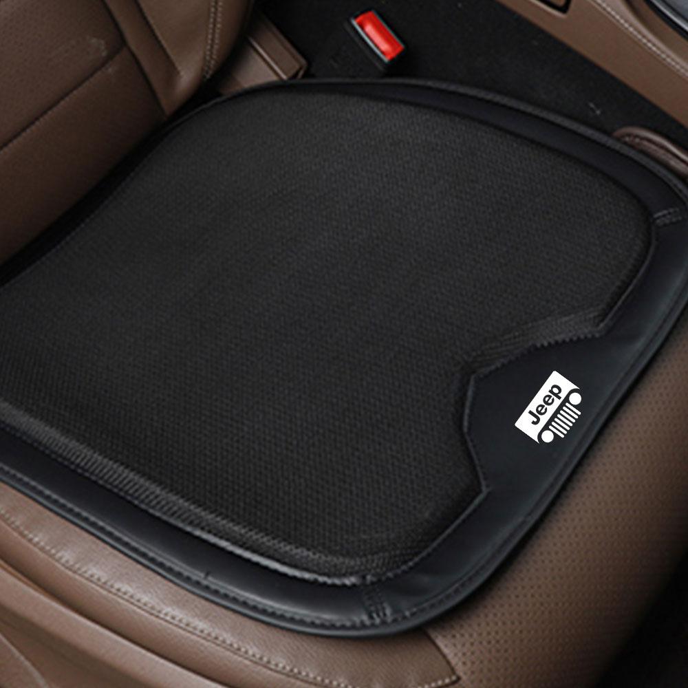 CQAHOI1 Car Seat Cover Breathable Front Seat Cushion Protector Covers For Jeep Grand Cherokee Wrangler Renegaed Compass JPB Accessories