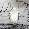 Swing Ghost Garden Statue Cute Resin Ghost Figurine Outdoor Tree Hanging Ornament for Porch Garden Lawn Yard Decor