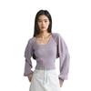 Calvin Klein Solid Color Knitted Cardigan Lantern Sleeve Sweater Women tops Purple J221665-PC1