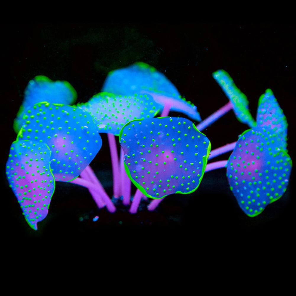 11 Leaf Silicone Artificial  Aquatic  Plant Fishbowl Ornaments Shape Realistic Colorful Aquarium Underwater Decoration Supplies