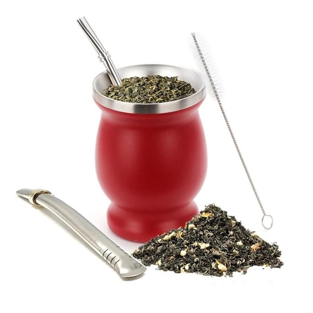 230 ML Yerba Mate Cup Double Wall Straw Cup Fashion Tea Cup Set  Coffee Drinking