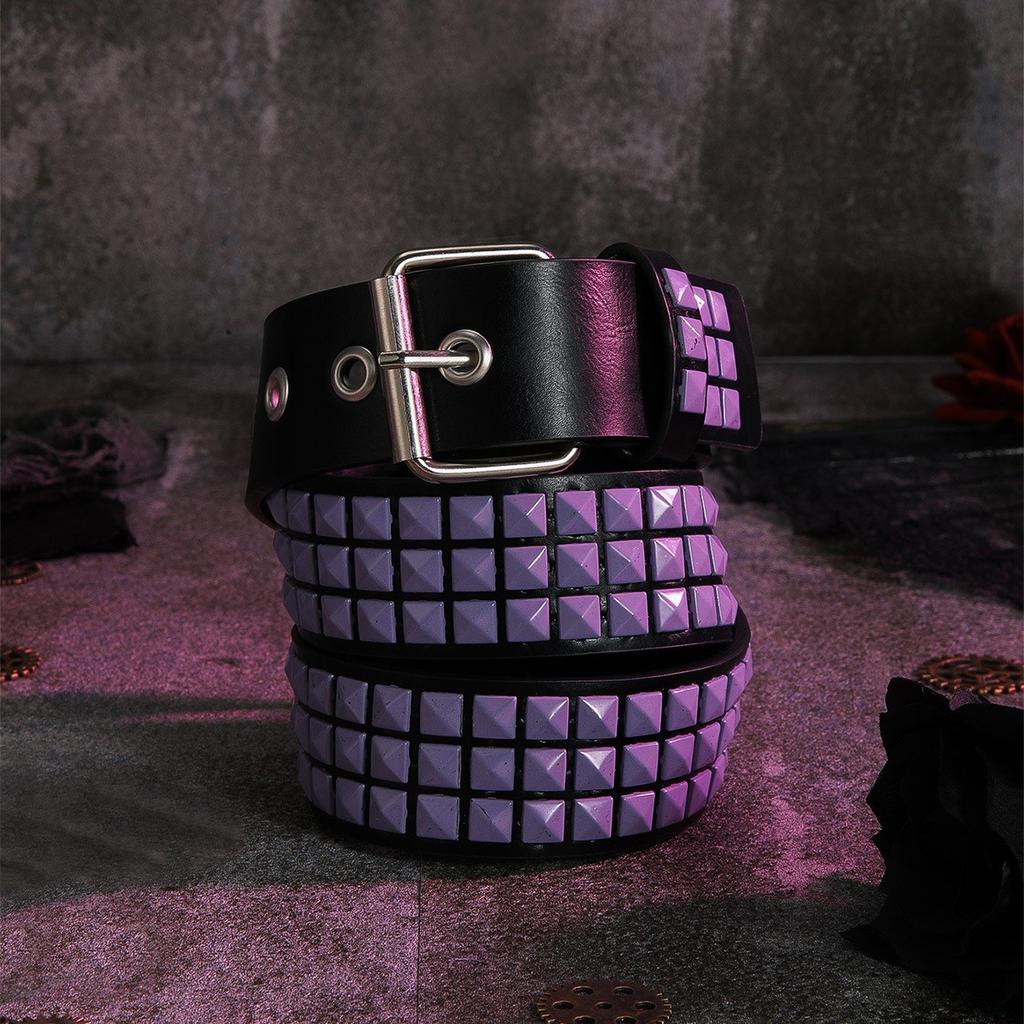 New Square Bead Rivet Belt for Women, Heavy Metal Belt for Men and Women, Y2K European and American Punk Rock Jeans Belt