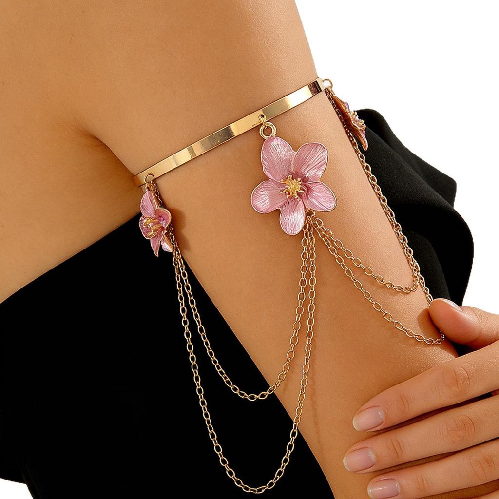 Punk Metal Tassel Adjustable Open Arm Chain Fashion Beach Vacation Accessory For Women Jewelry