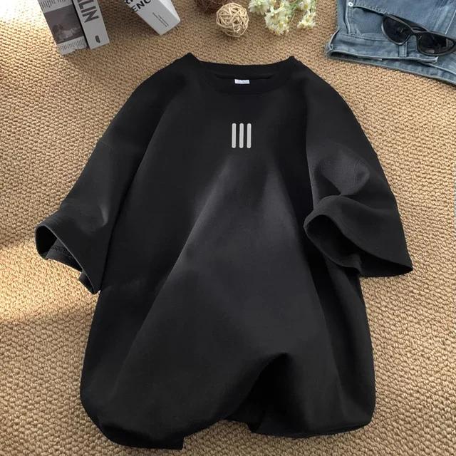 Herren Oversized T-Shirts Herren Baumwoll T-Shirt Weiß 3XL Lässige Sommerbekleidung Mode Print T-Shirts für Herren Neue Kleidung2024 Neu