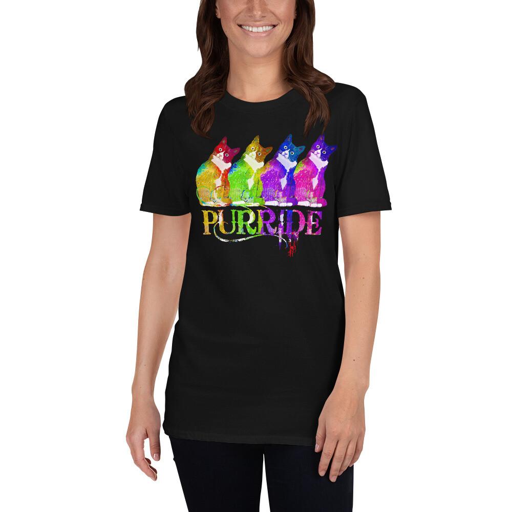 

Gay Pride Tee for Women Men Purride LGBT Rainbow Cat Lover Unisex TShirt Unisex T-Shirt S
