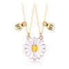 2pc Daisy BFF Necklace with Magnetism for Kids Elegant Flower Pendant Sister Necklace Girlfriend Gift DIY Women Fine Jewelry