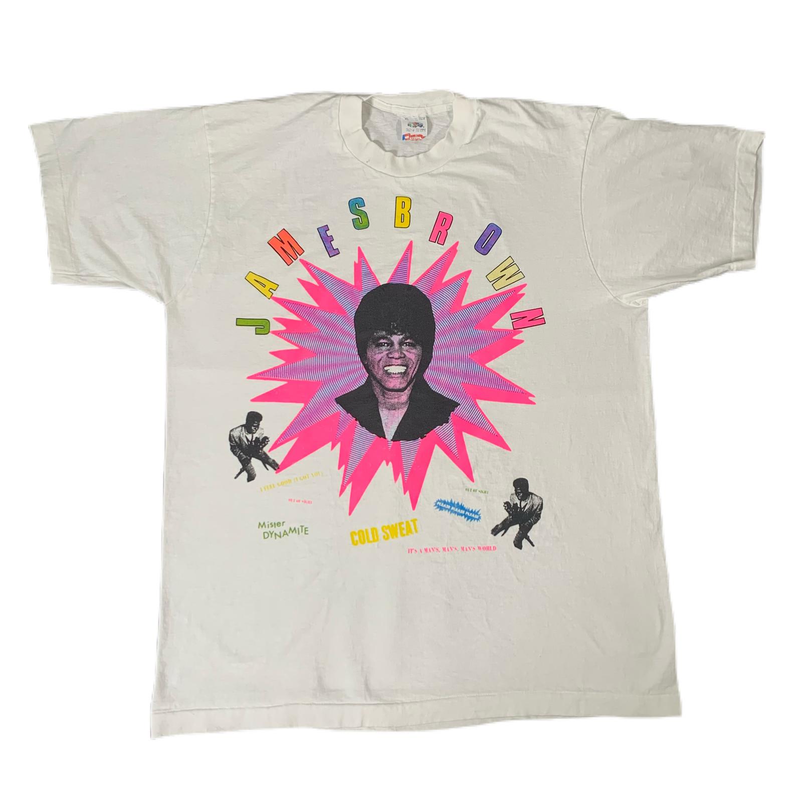 James Brown Cold Sweat vtg white short sleeve tshirt QT7901 S