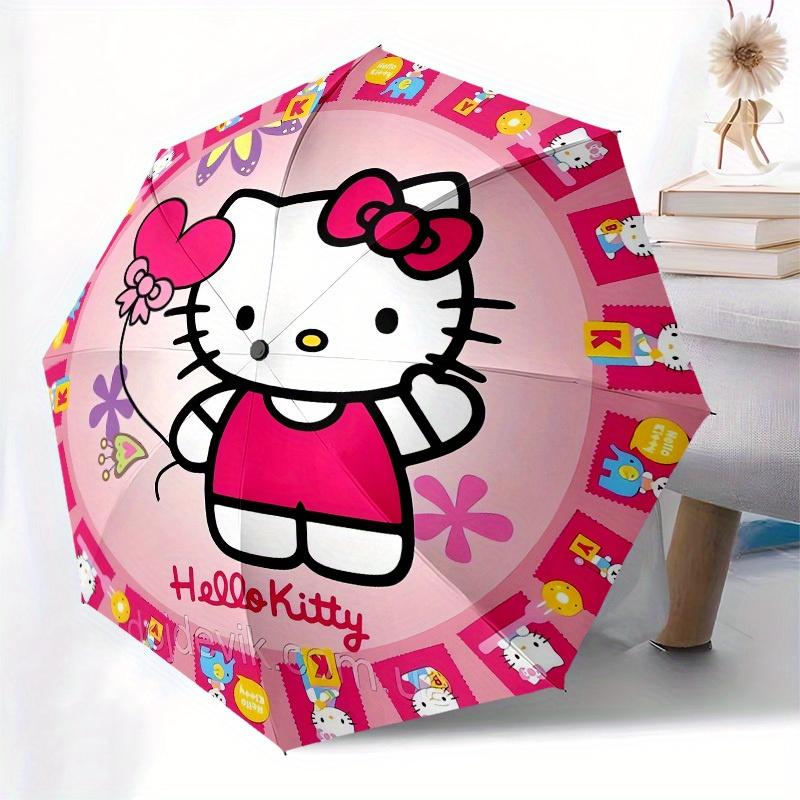 1pc Hello Kitty Circular Design Umbrella with Plastic Handle,Suitable for All Seasons Home Travel Outdoor UmbrellaSanlio053