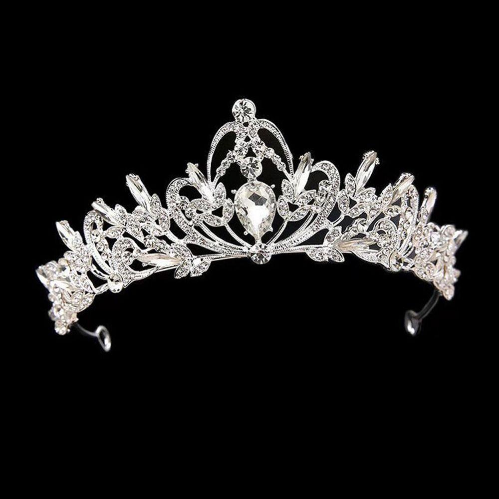 Rhinestone Queen Zinc Zinc Alloy Baroque Bride Crown Tiara Women Hair Accessories Korean Style Headband