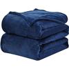 Wavve Plaid Flannel Microfiber Fleece Blanket, Single Bed Blanket 130x150cm Navy Blue Child/adult