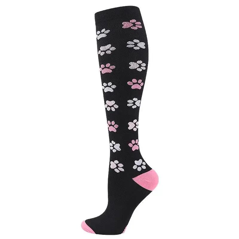 1Pair Snug Support Stockings For Compression Wear Cooling Running Cycling Pressure Soccer Adult Sock Korean Edition Network Pressure Socks