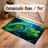Octopus Sea Life Theme Crystal Velvet Floor Rug Personalized Custom Name Text Warm Carpet Home Decoration