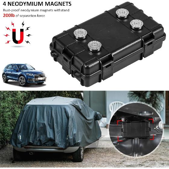 Magnetic Key Box Under Car Vehicles, Hide A Key Magnetic Under Car Key Holder Spare Key Hider, Waterproof Hidden Key Holder Case for Outdoor Travel,