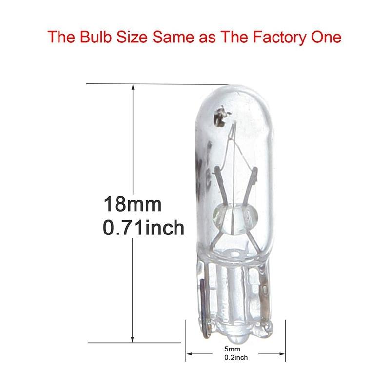 30Pcs T5 17 86 206 286 Halogen Bulb Car Trument Panel Lamp Auto Wedge Dashboard Lamp 1.2W 12V Light Source Warm White