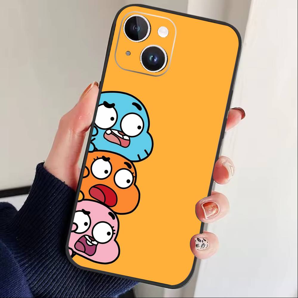 J-Gumball and Darwin Phone Case For iPhone 16,15,14,13,12,17,Pro Max,Plus Silicone Black Case