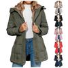 Women's  Solid Color Hooded  Acket Cotton Jacket