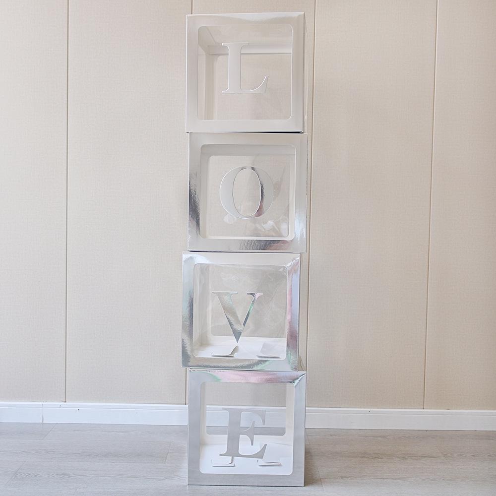 Clear Box Balloon Decoration: 26 Letters LOVE & BABY - Ideal for Birthdays, Graduations, Weddings