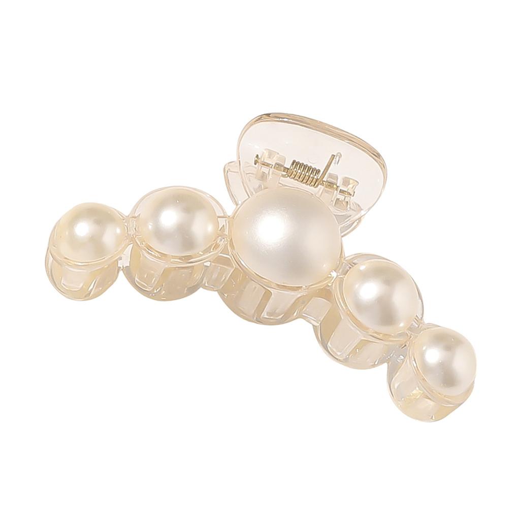 Champagner Große Perlen Acryl Haarspangen Groß Größe Make-up Haarstyling