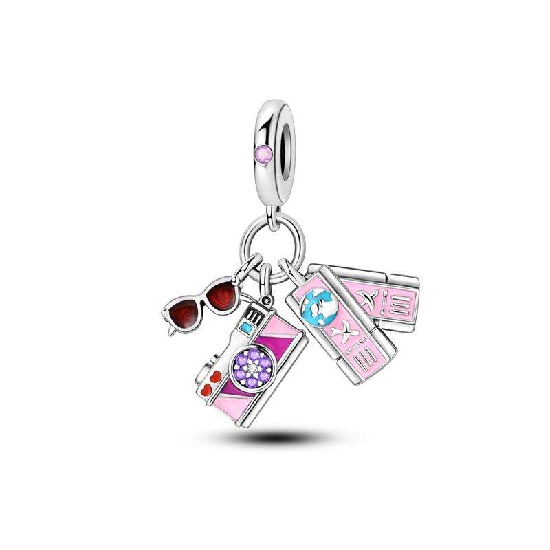 Brand New Copper Metal Skirt high heels lipstick Charm Bead Components Bead Components Compatible With Authentic Original Bracelets Do It Yourself