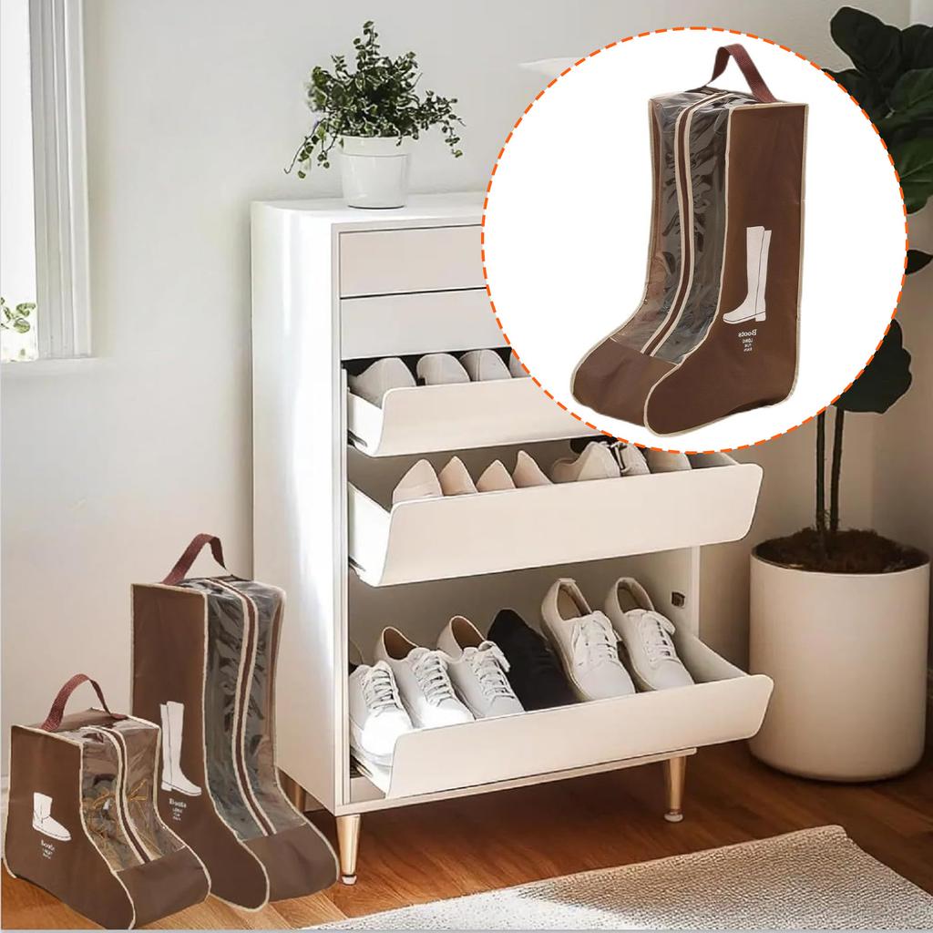 3er-Pack Stiefelaufbewahrungstaschen Tragbare Tasche mit Reißverschluss für hohe und kurze Stiefel Staubdichte Reise-Schuh-Organizer