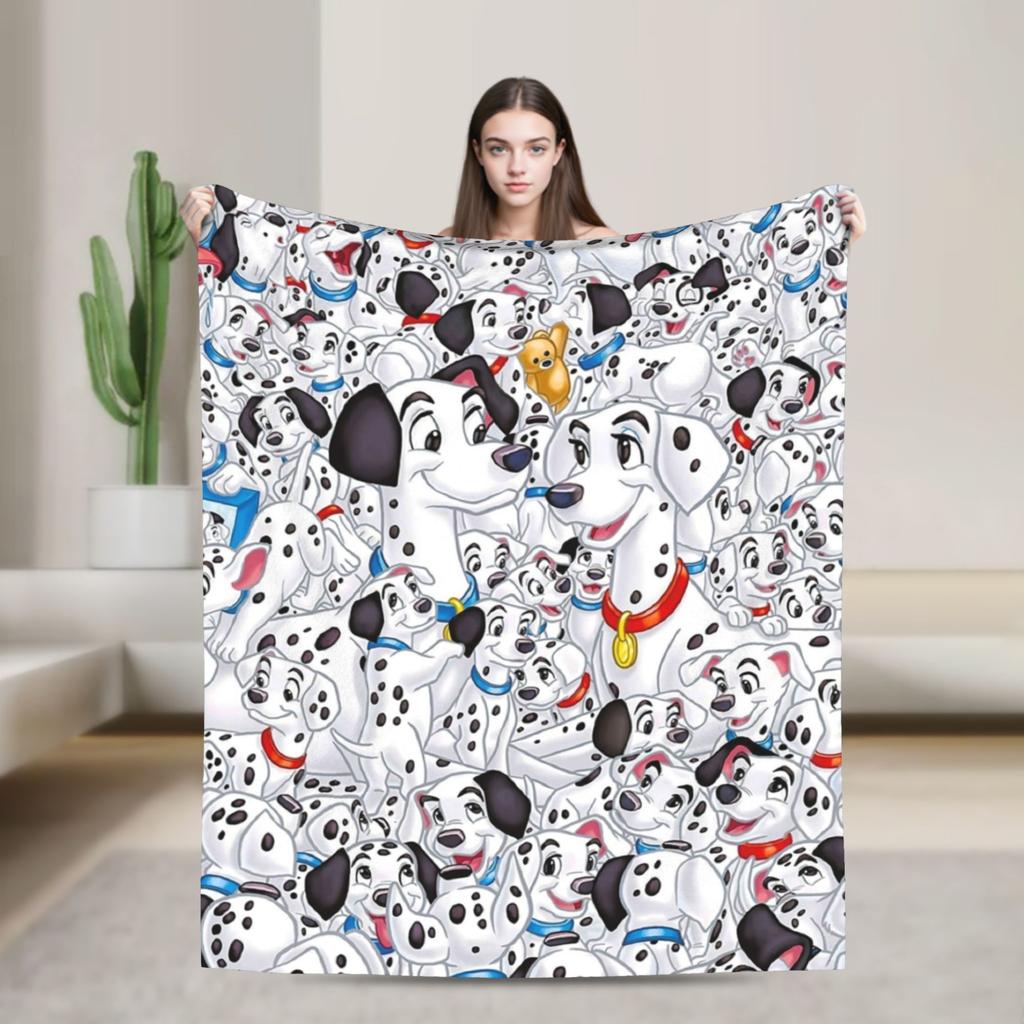 101 Dalmatians Cute DOG Pattern Blanket Anime Wool Vintage Warm Throw Blankets for Home Restaurant  Winter