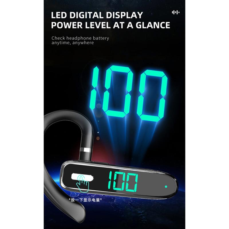 Wireless Bluetooth-compatible Headset K50 Hanging Ear Enc Call Noise Reduction Digital Display