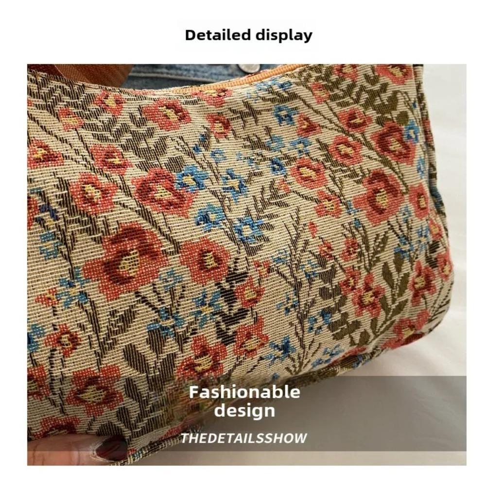 Fashion Vintage Crossbody Bag Half Moon Shape Printed pattern Handbag Texture Messenger Bag for Women