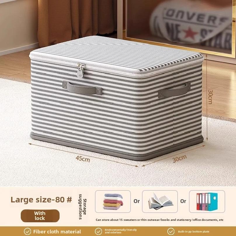 Lockable Storage Box, Used for Organizing Clothes, Blankets, Toys In Wardrobes, Foldable Password Storage Box
