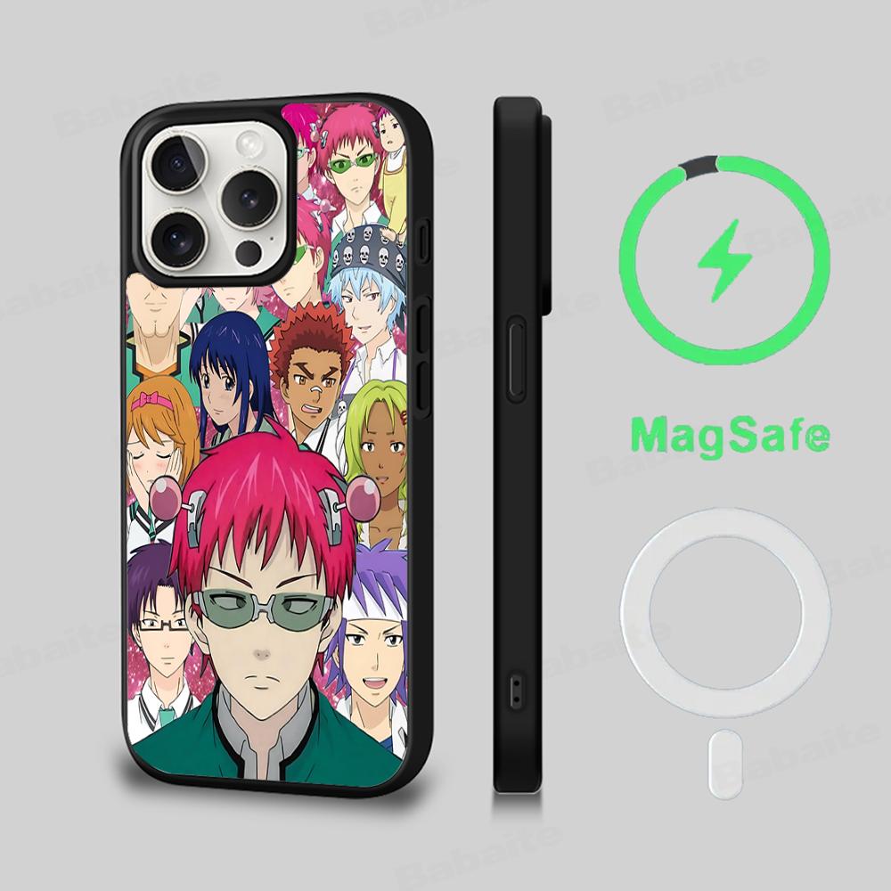 Saiki Kusuo No Psi Nan Phone Case Magnetic Case For IPhone 16 14 13 12 11 15 Pro Max Plus For Magsafe Wireless Charge Cover