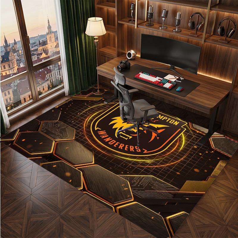 Wolverhampton Wanderers Football Print Crystal Velvet Rug, Comfortable Water Absorbent Non Slip Indoor Floor Carpet