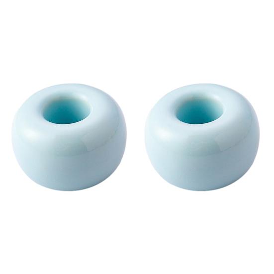 

2PCS Toothbrush Holder Ceramic with Hollow Design Stand Multi-Purpose Makeup Brush Holder for Bathroom светло-синий