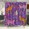Duschvorhang 71x71 Zoll Geparden-Blumen-Regenbogen-Druck Wasserdicht Polyester Duschvorhang für Badezimmerdekoration