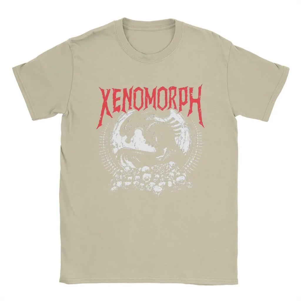 Herren T-Shirt Death Metal Xenomorph Alien Film Fantastisch 100% Baumwolle T-Shirt Kurzarm T-Shirt Rundhals Kleidung Sommer