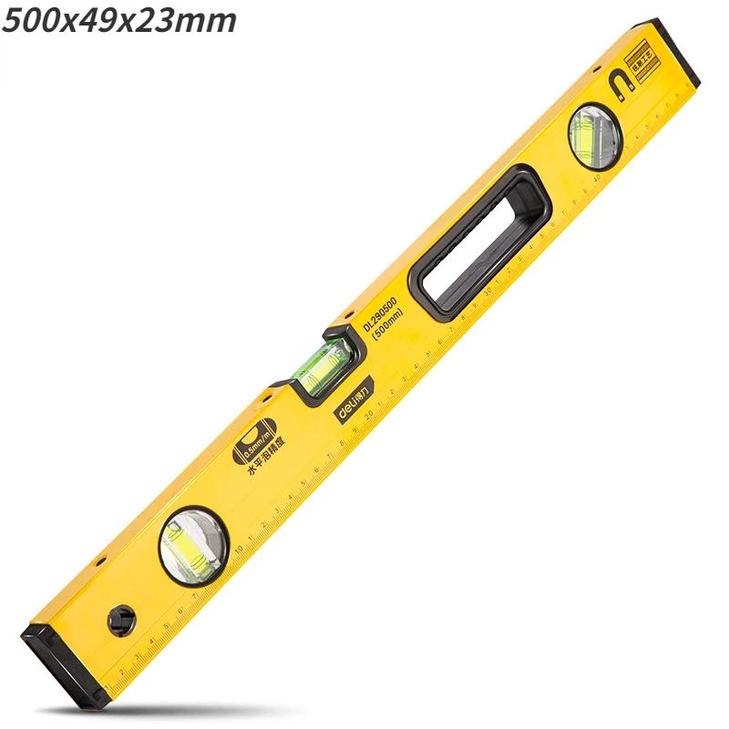 Deli 300-600mm High Precision Magnetic Level Ruler Aluminum Alloy Blister Design Multifunctional Level Measuring Instruments