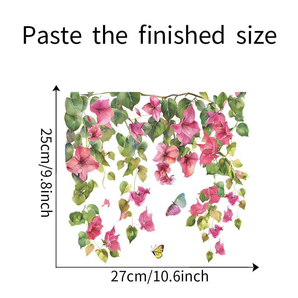 Self-adhesive Toilet Sticker Flower Painting Floral Wall Decals Bathroom Decor Removable Home DIY Sticker Decorative Wall Decals