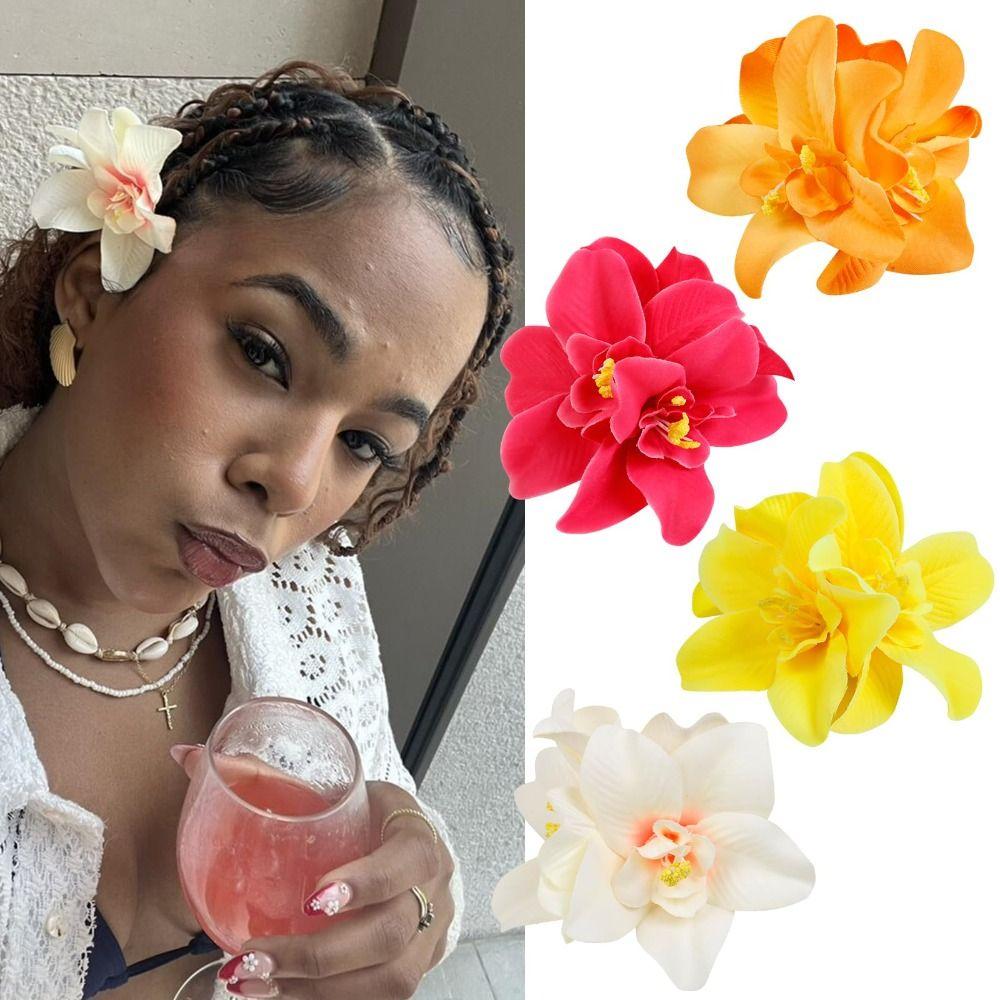 Hawaiian Flower Hair Clip 3 Orchids Hair Accessories Fashion Hair Pins for Beach Vacation Party