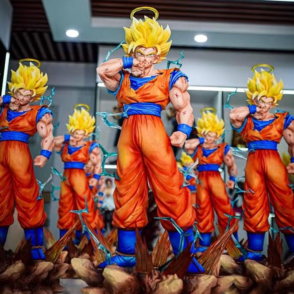 DX Studio Dragon BallZ Infinite Super Saiyan 2 Goku Form SSj3 11.81Inch/34cm Can be Glowing move PVC Battle Figure Toys Gifts