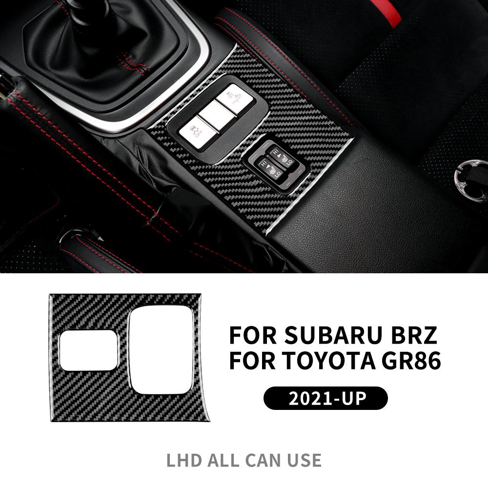 Real Carbon Fiber Seat Heat Button Sticker For Subaru BRZ Toyota GR86    2024 Interior Trim  Accessories Car Styling