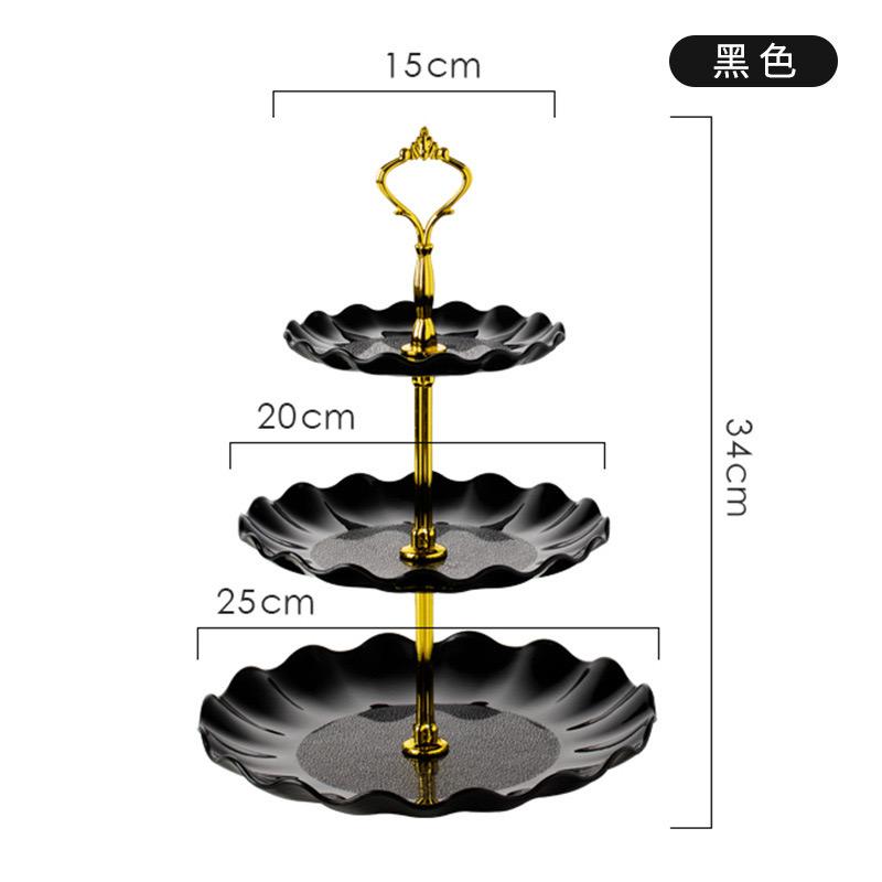 Luxury Nordic Style Three-layer Cake Rack Fruit Rack Dessert Snack Candy Buffet Rack Wedding Dim Sum Plate Candy Plate