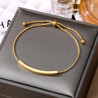 IFMIA Eenvoudig ontwerp roestvrijstalen verstelbare armband goudkleurige schakelketting voor vrouwen meisje mannen kralen sieraden cadeau