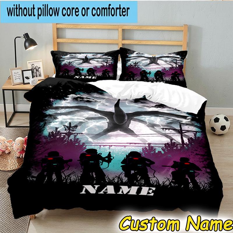 3PCS Custom Name Eleven Stranger Bedding Set, Bedding Set Including 1pc Duvet Cover And 2pcs Pillowcases for Bedroom,Dormitory Gift